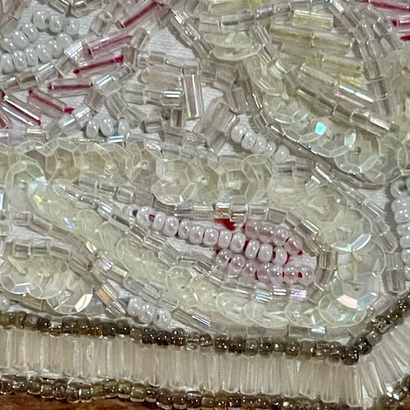 ▪️VTG▪️CHRISTIAN DIOR▪️1980's RARE Handmade Sequin Pearl Accented Beaded Belt - Picture 9 of 11